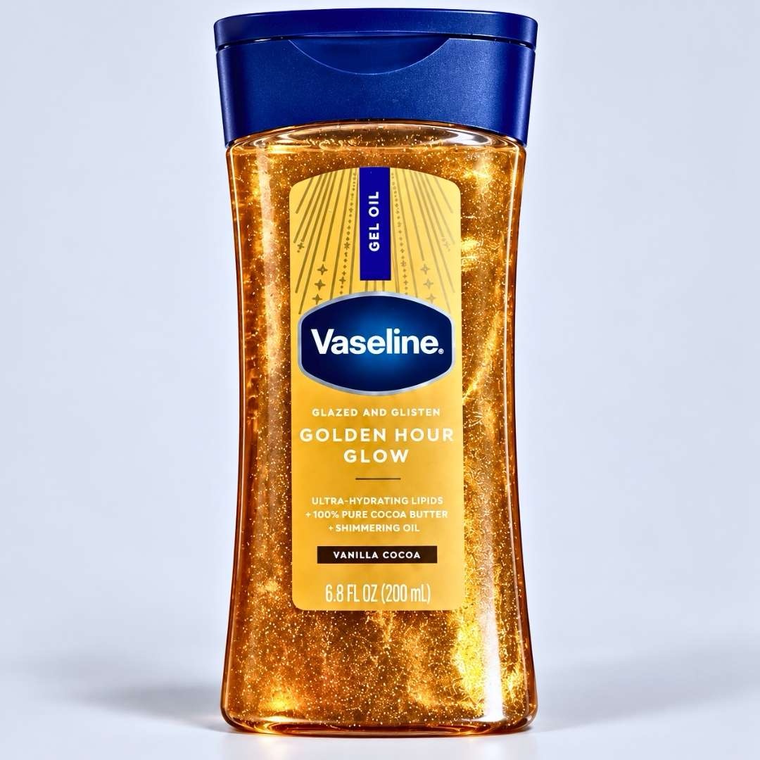 vaseline-glazed-glisten-golden-hour-glow-shimmering-gel-oil-vanilla-cocoa-6 Vaseline Glazed & Glisten Golden Hour Glow Shimmering Gel Oil – Vanilla Cocoa - Image 1